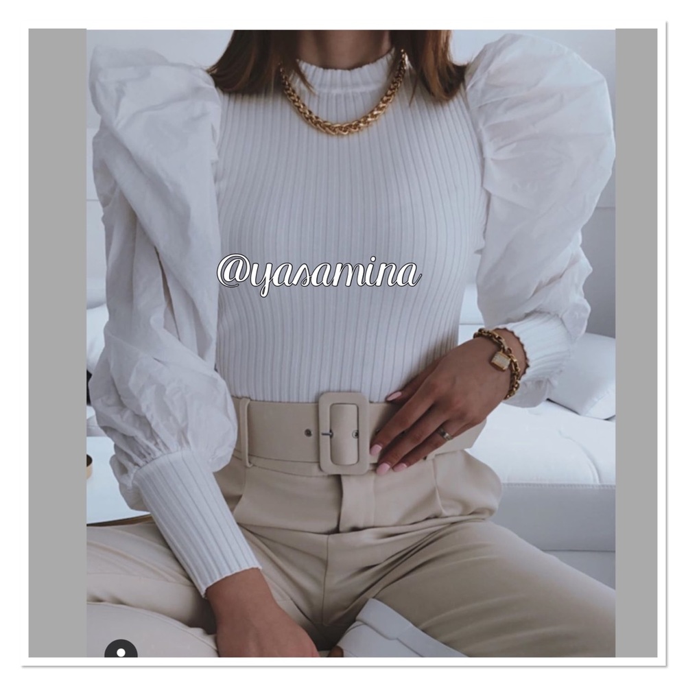 Zara puff sleeves top bloggers favorite - Picture 5 of 16